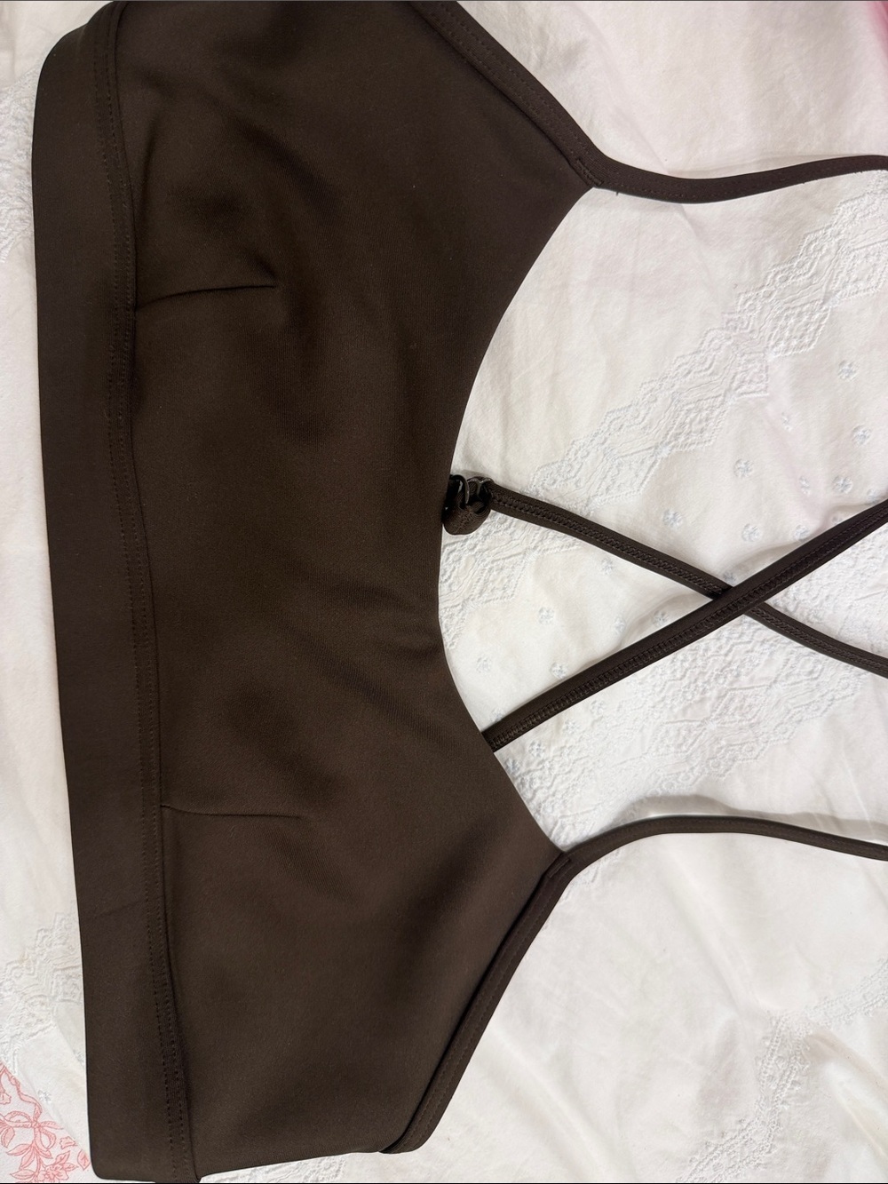 ALO Yoga Chocolate Brown Strappy Sports Bra
